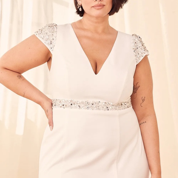 Lulus Dresses & Skirts - NWT: Lulus Give Me Forever White and Silver Beaded Sequin Maxi Dress